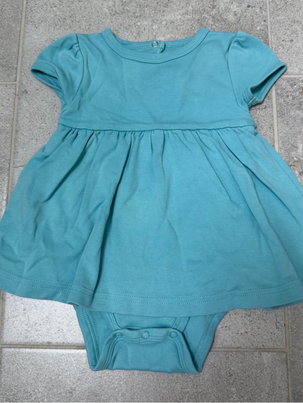 Aqua Blue Bodysuit Dress, 6-9 months